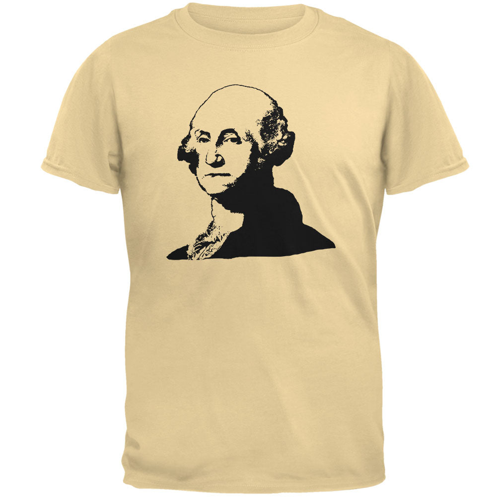 George Washington Silhouette Mens T Shirt Men's T-Shirts Old Glory 2XL Yellow Haze 