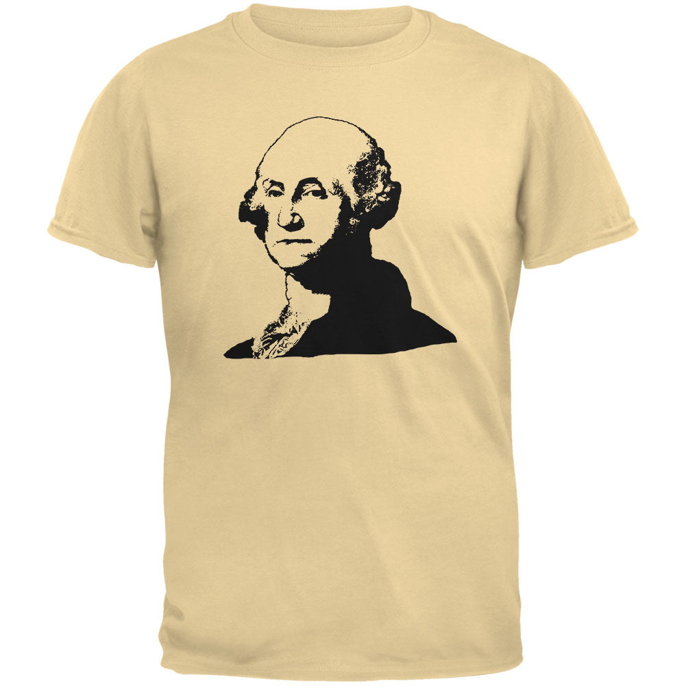 George Washington Silhouette Mens Organic T Shirt Men's T-Shirts Old Glory LG Yellow Haze 