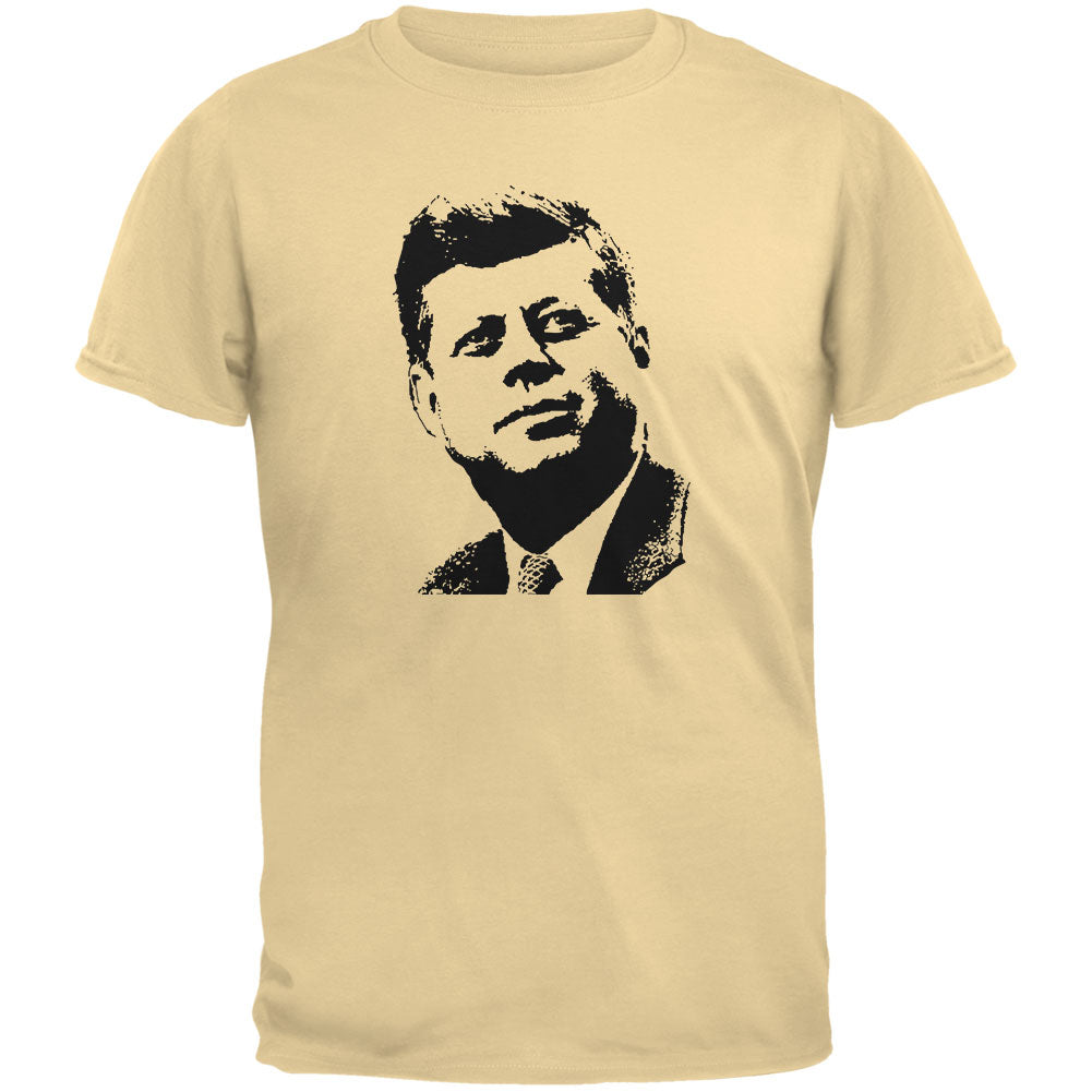 JFK Silhouette Mens Organic T Shirt Men's T-Shirts Old Glory LG Yellow Haze 