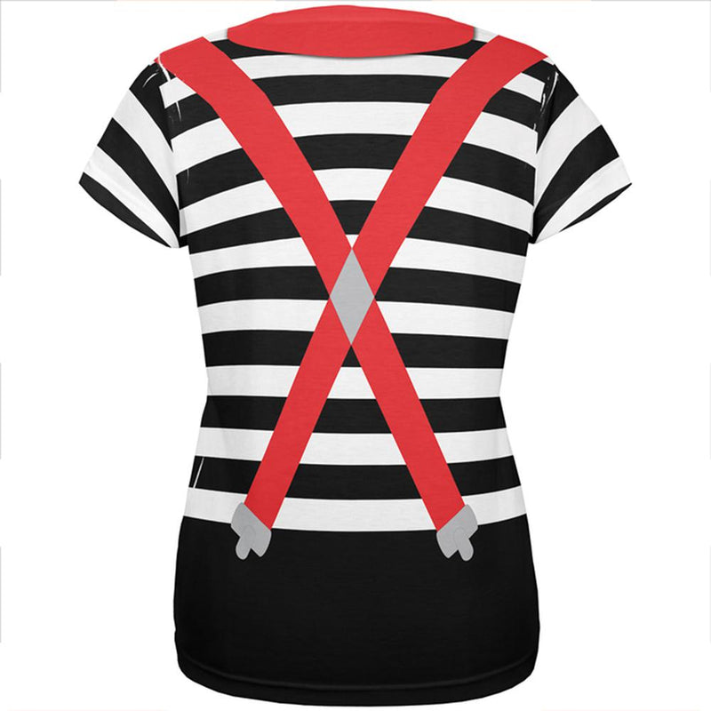 Halloween French Mime Costume All Over Womens T Shirt Women's T-Shirts Old Glory   