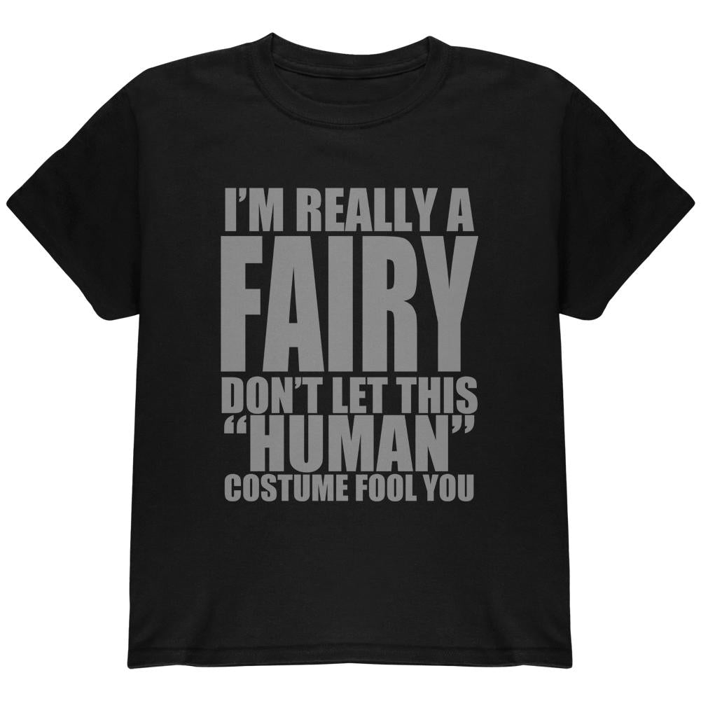 Halloween Human Fairy Costume Youth T Shirt Youth T-Shirts Old Glory LG Black 