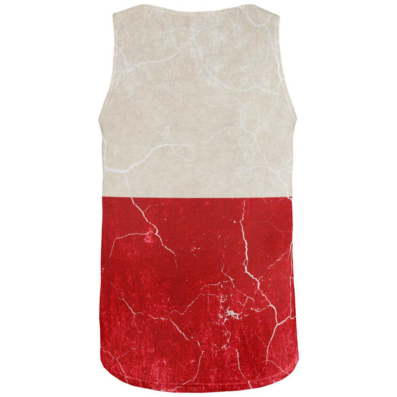 Distressed Grunge Polish Flag All Over Mens Tank Top Men's Tank Tops Old Glory   