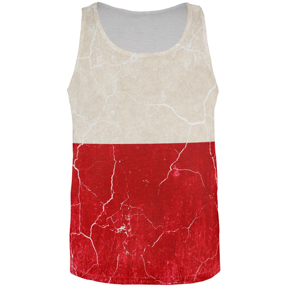 Distressed Grunge Polish Flag All Over Mens Tank Top Men's Tank Tops Old Glory 3XL Multi 