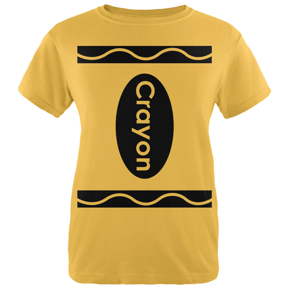 Halloween Crayon Costume Womens T Shirt Women's T-Shirts Old Glory SM Yellow 