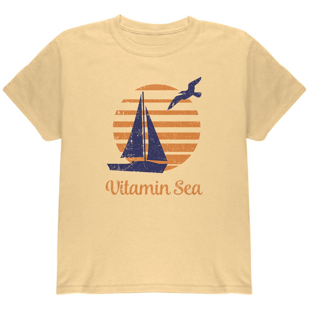 Summer Sun Vitamin Sea Sailboat Youth T Shirt Youth T-Shirts Old Glory LG Yellow Haze 