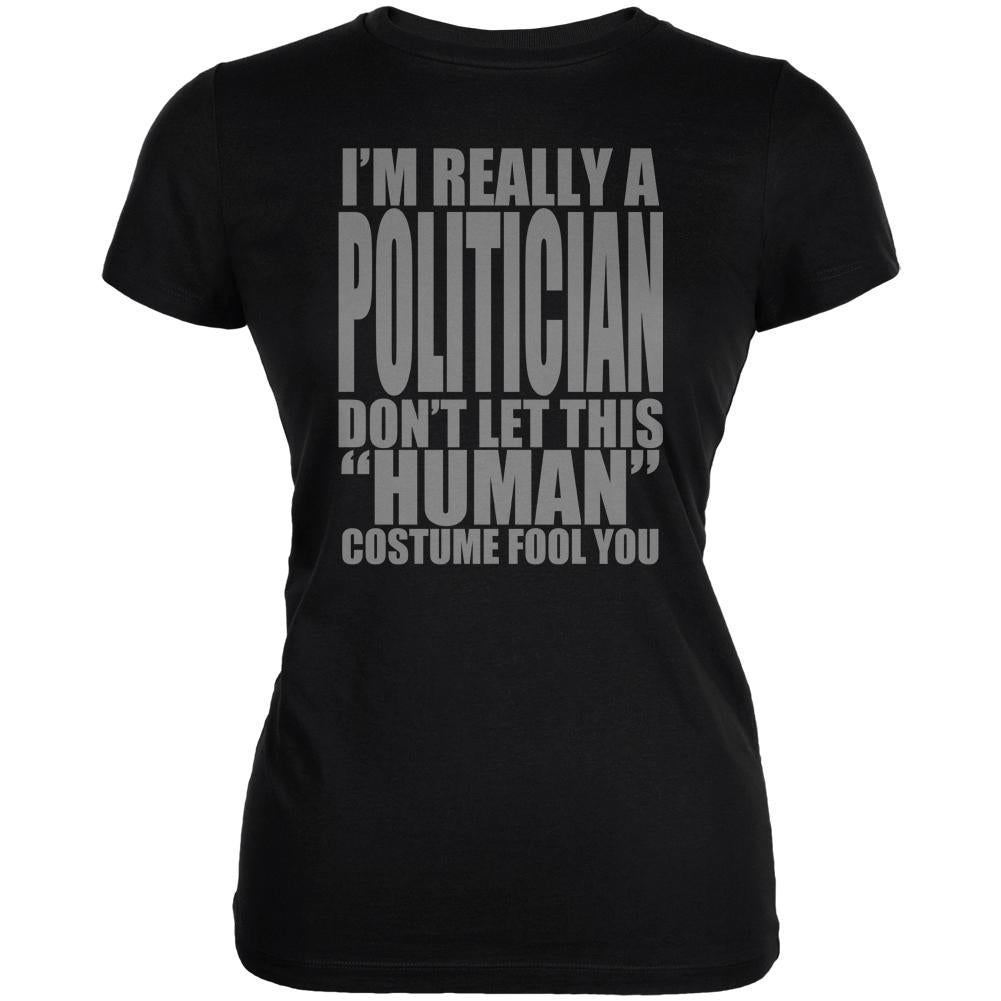 Halloween Human Politician Costume Juniors Soft T Shirt Juniors T-Shirts Old Glory 2XL Black 