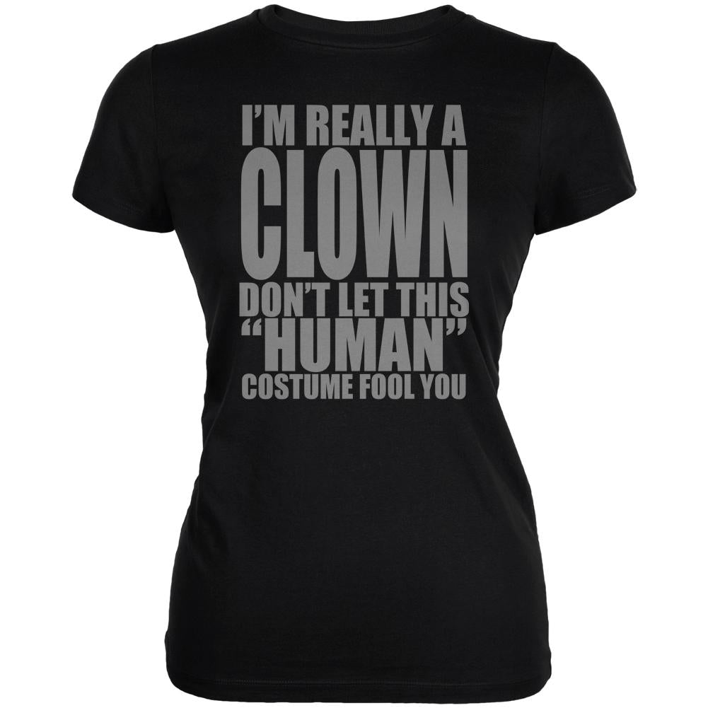 Halloween Human Clown Costume Juniors Soft T Shirt Juniors T-Shirts Old Glory 2XL Black 