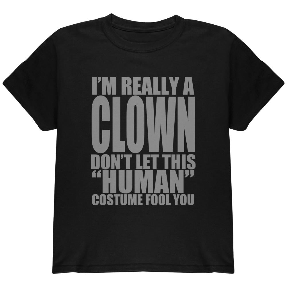 Halloween Human Clown Costume Youth T Shirt Youth T-Shirts Old Glory LG Black 