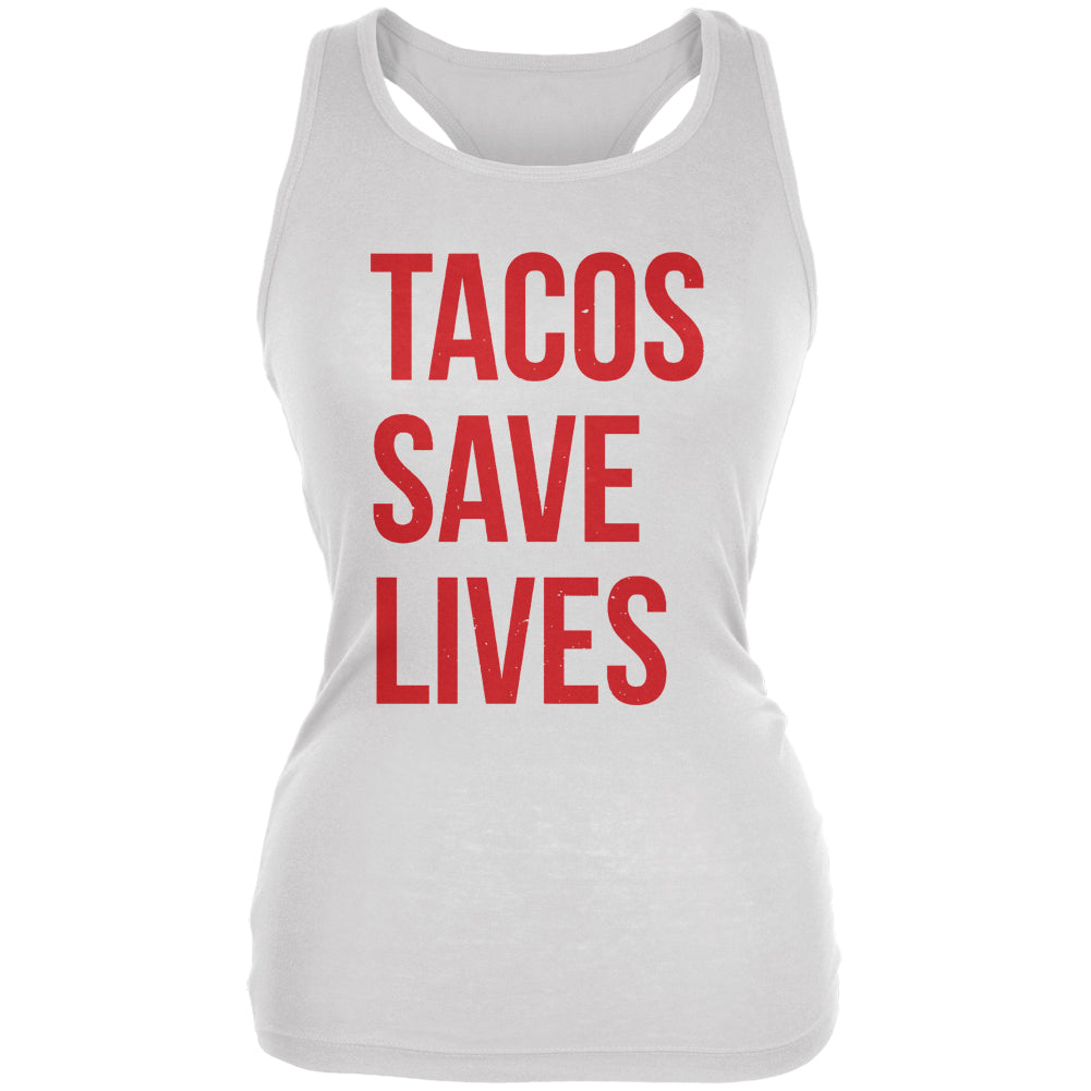 Tacos Save Lives Juniors Soft Tank Top Juniors Tank Tops Old Glory 2XL White 