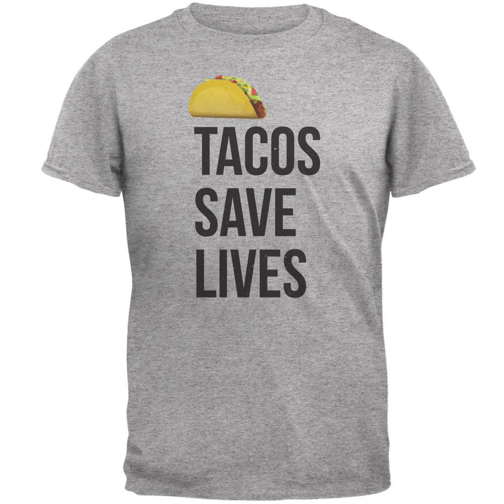 Tacos Save Lives Mens T Shirt Men's T-Shirts Old Glory 2XL Light Heather Grey 