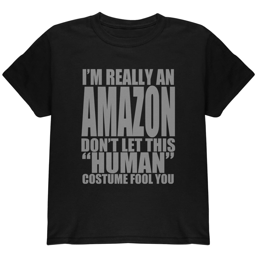 Halloween Human Amazon Costume Youth T Shirt Youth T-Shirts Old Glory YLG Black 