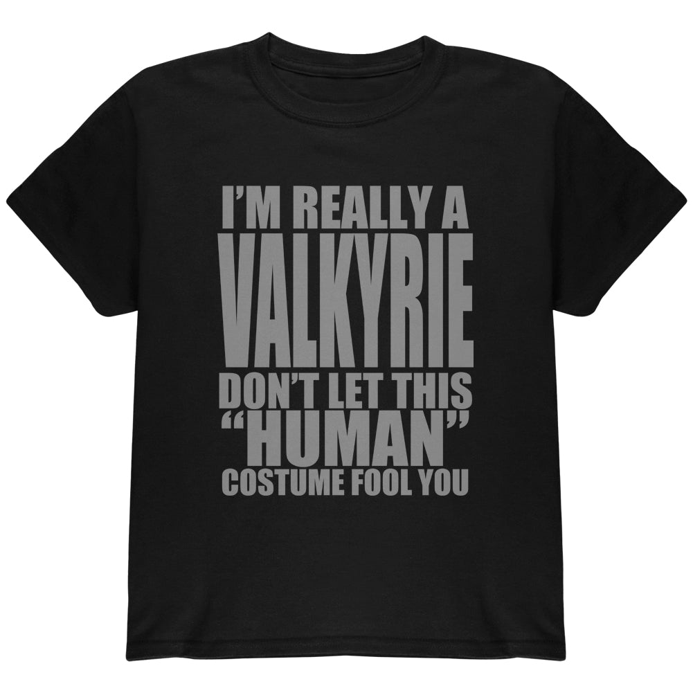 Halloween Human Valkyrie Costume Youth T Shirt Youth T-Shirts Old Glory YLG Black 