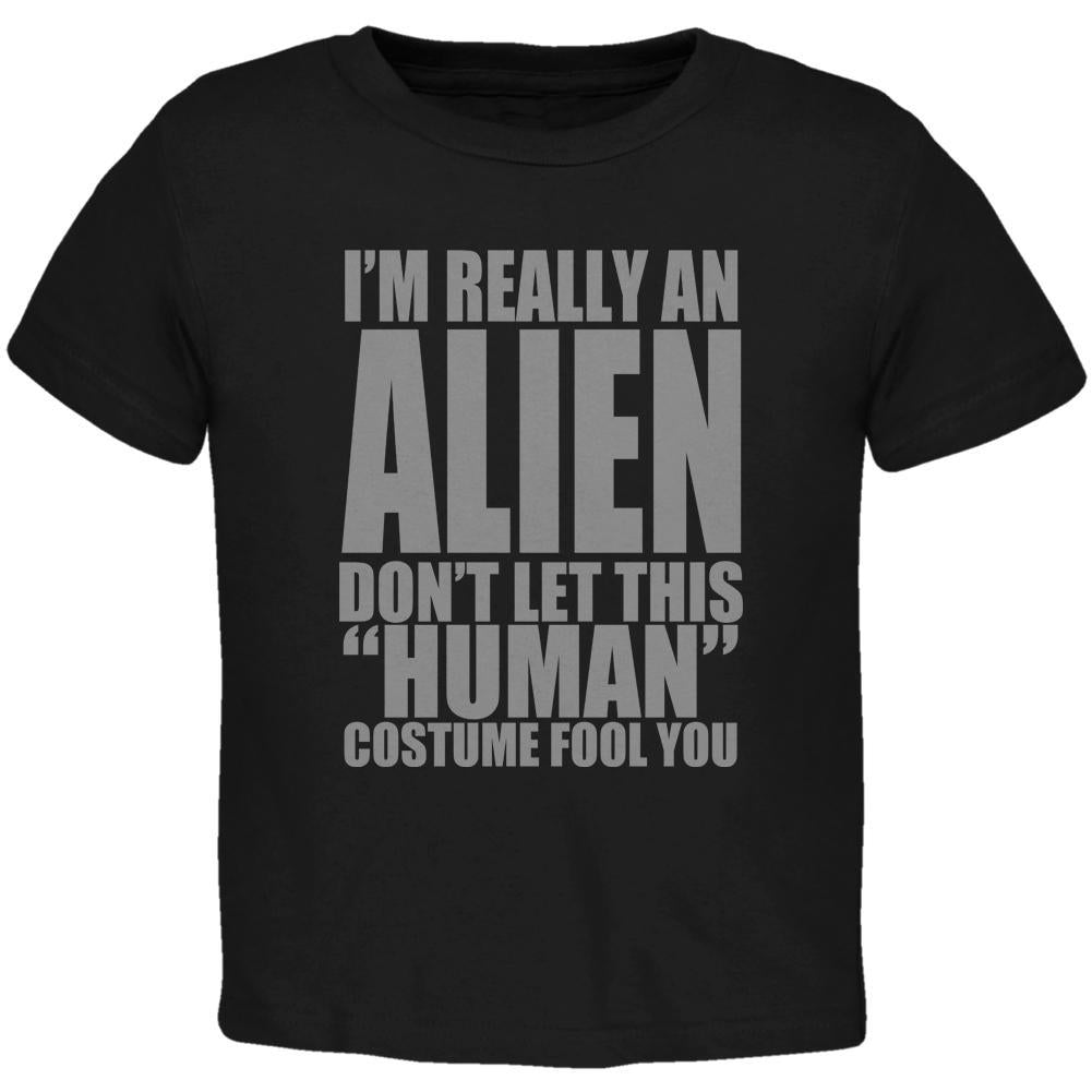 Halloween Human Alien Costume Toddler T Shirt Toddler T-Shirts Old Glory 2T Black 