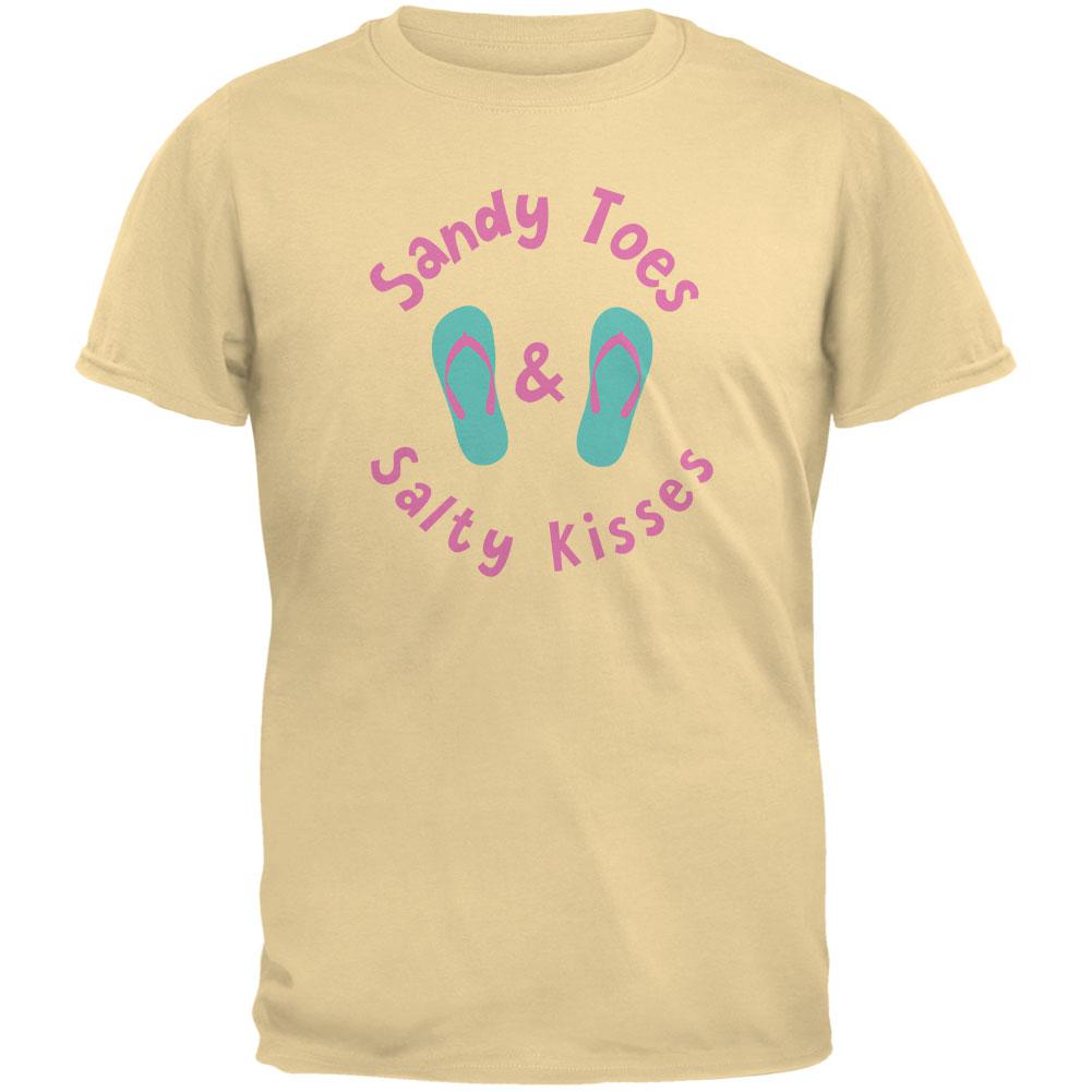 Summer Sun Sandy Toes and Salty Kisses Mens Organic T Shirt Men's T-Shirts Old Glory LG Yellow Haze 