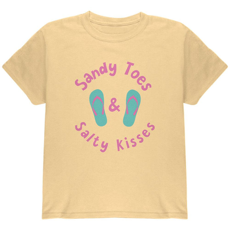 Summer Sun Sandy Toes and Salty Kisses Youth T Shirt Youth T-Shirts Old Glory LG Yellow Haze 