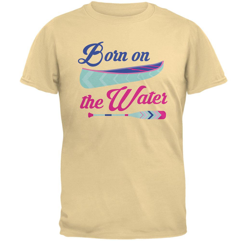 Summer Sun Born on the Water Kayak Mens Organic T Shirt Men's T-Shirts Old Glory LG Yellow Haze 