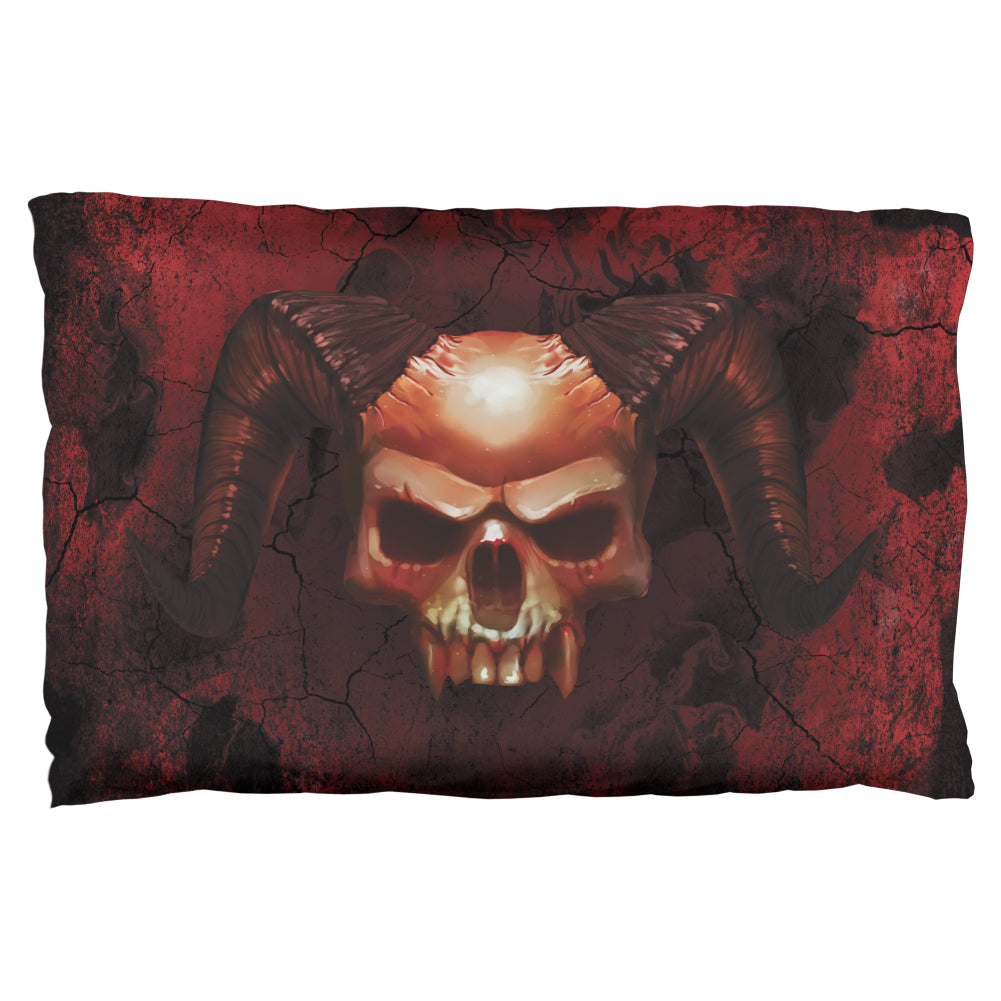 Halloween Horned Demon Skull From Hell Pillow Case Pillowcases Old Glory OS Multi 