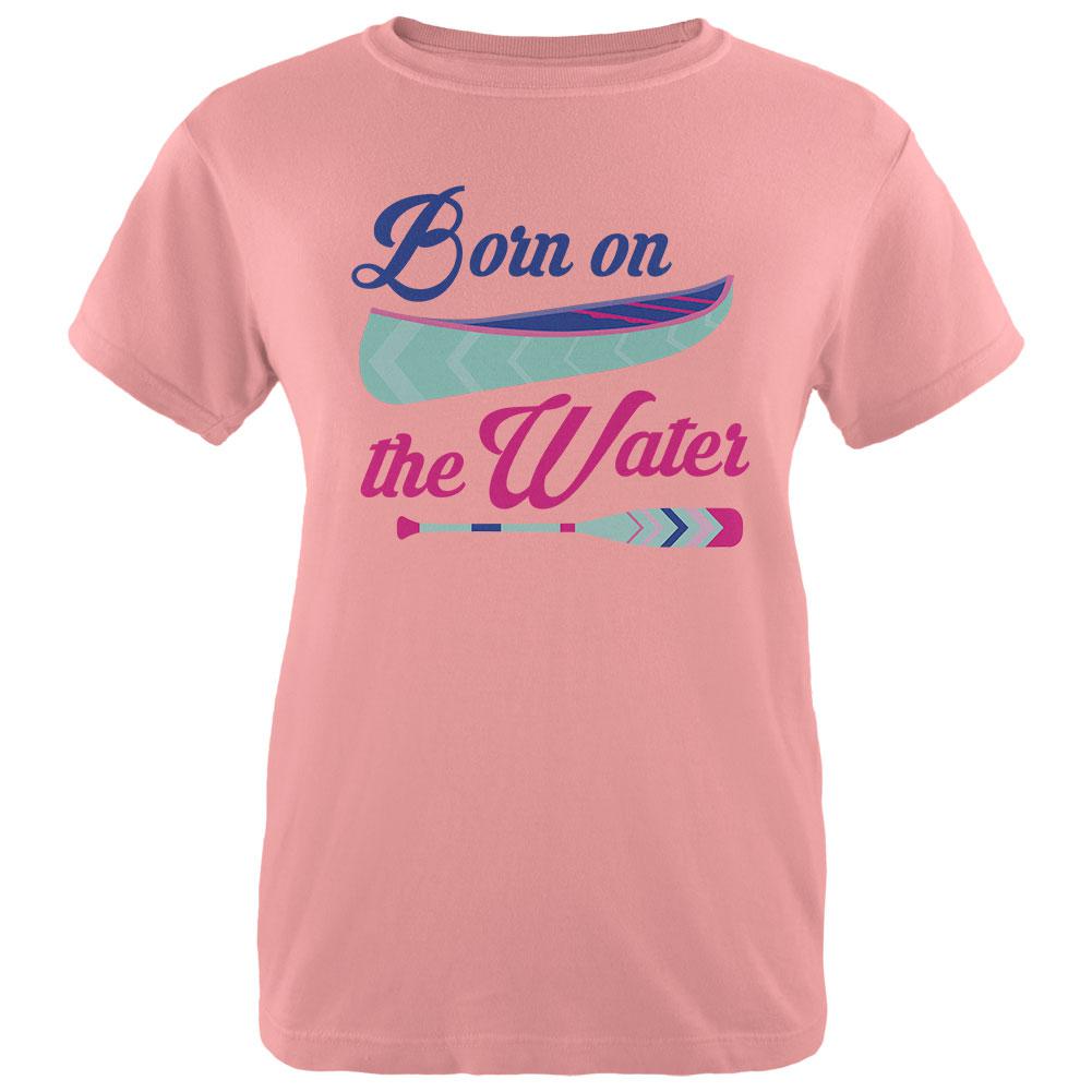 Summer Sun Born on the Water Kayak Womens T Shirt Women's T-Shirts Old Glory LG Pink 