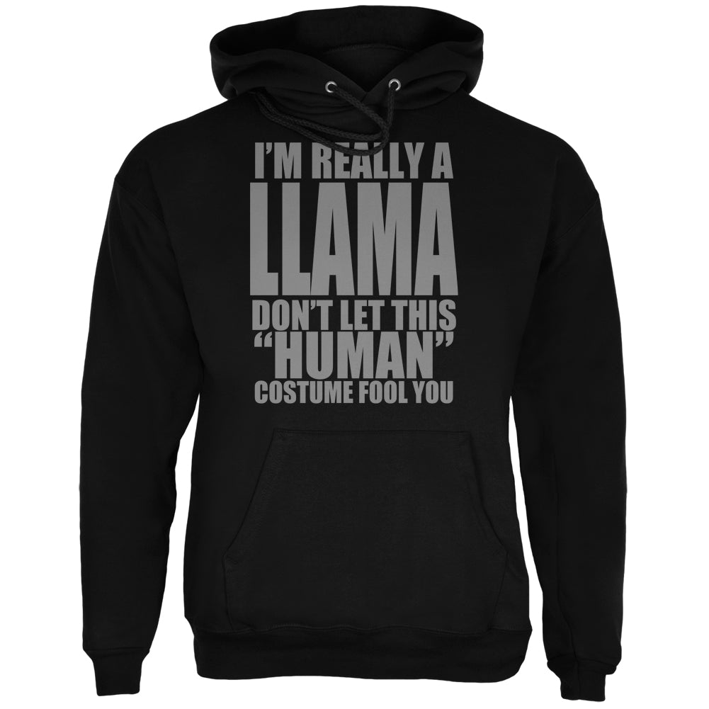 Halloween Human Llama Costume Mens Hoodie Men's Hoodies Old Glory 3XL Black 