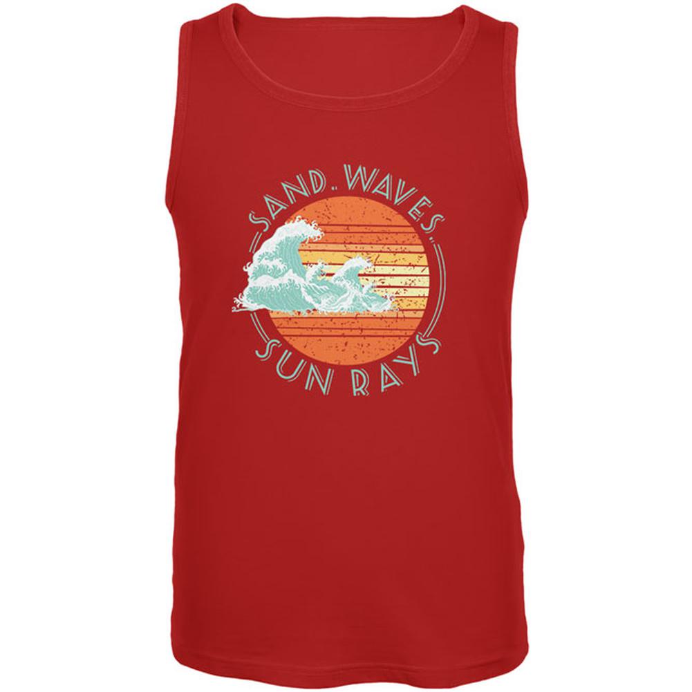 Sand Waves Sun Rays Mens Tank Top Men's Tank Tops Old Glory 2XL Red 