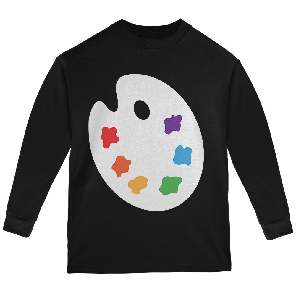 Halloween Artist Palette Costume Youth Long Sleeve T Shirt Youth Long Sleeves Old Glory YLG Black 