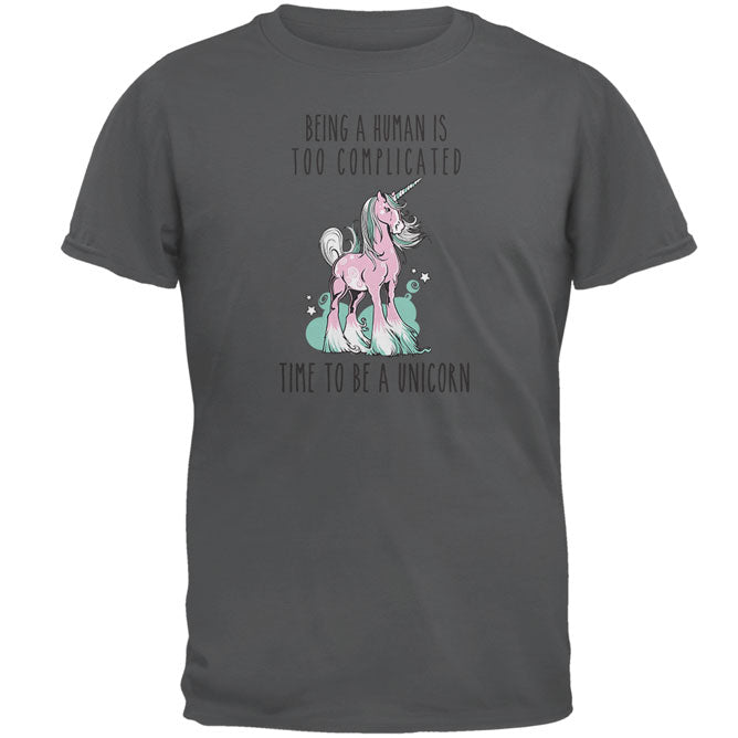 Time To Be A Unicorn Mens T Shirt Men's T-Shirts Old Glory 2XL Grey 