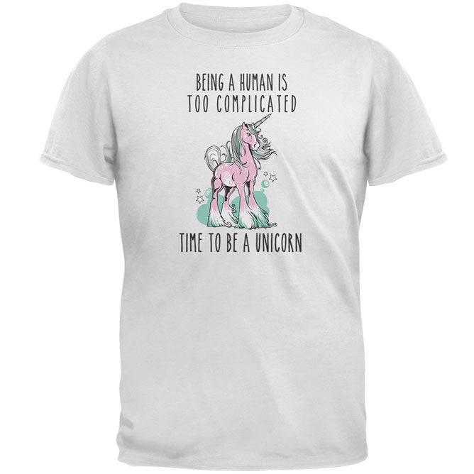 Time To Be A Unicorn Mens T Shirt Men's T-Shirts Old Glory 2XL White 