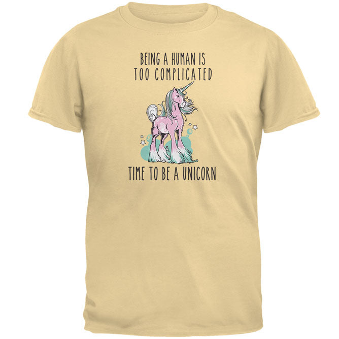 Time To Be A Unicorn Mens T Shirt Men's T-Shirts Old Glory 2XL Yellow 