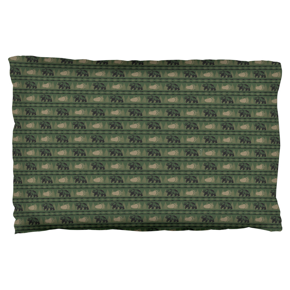 Grizzly Bear Adirondack Pattern Green Pillow Case Pillowcases global OS Multicolored 