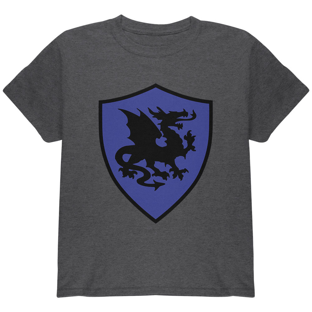 Halloween Knight Shield Costume Dragon Youth T Shirt Youth T-Shirts Old Glory YLG Dark Heather 