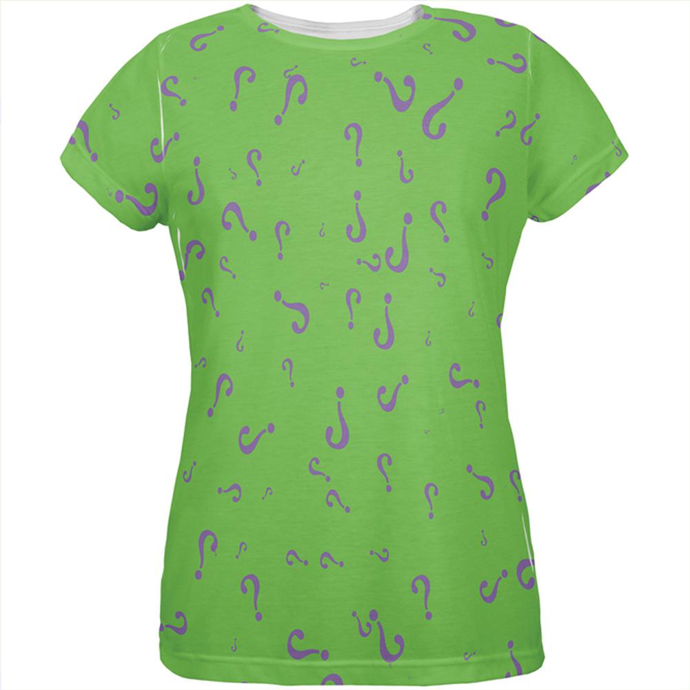 Riddle Me This Halloween Costume All Over Womens T Shirt Women's T-Shirts Old Glory 2XL Multi 