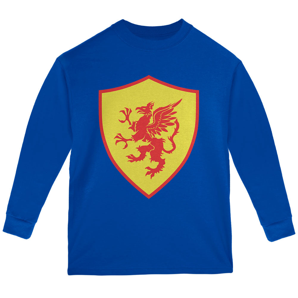 Halloween Knight Shield Costume Griffin Youth Long Sleeve T Shirt Youth Long Sleeves Old Glory YLG Royal 