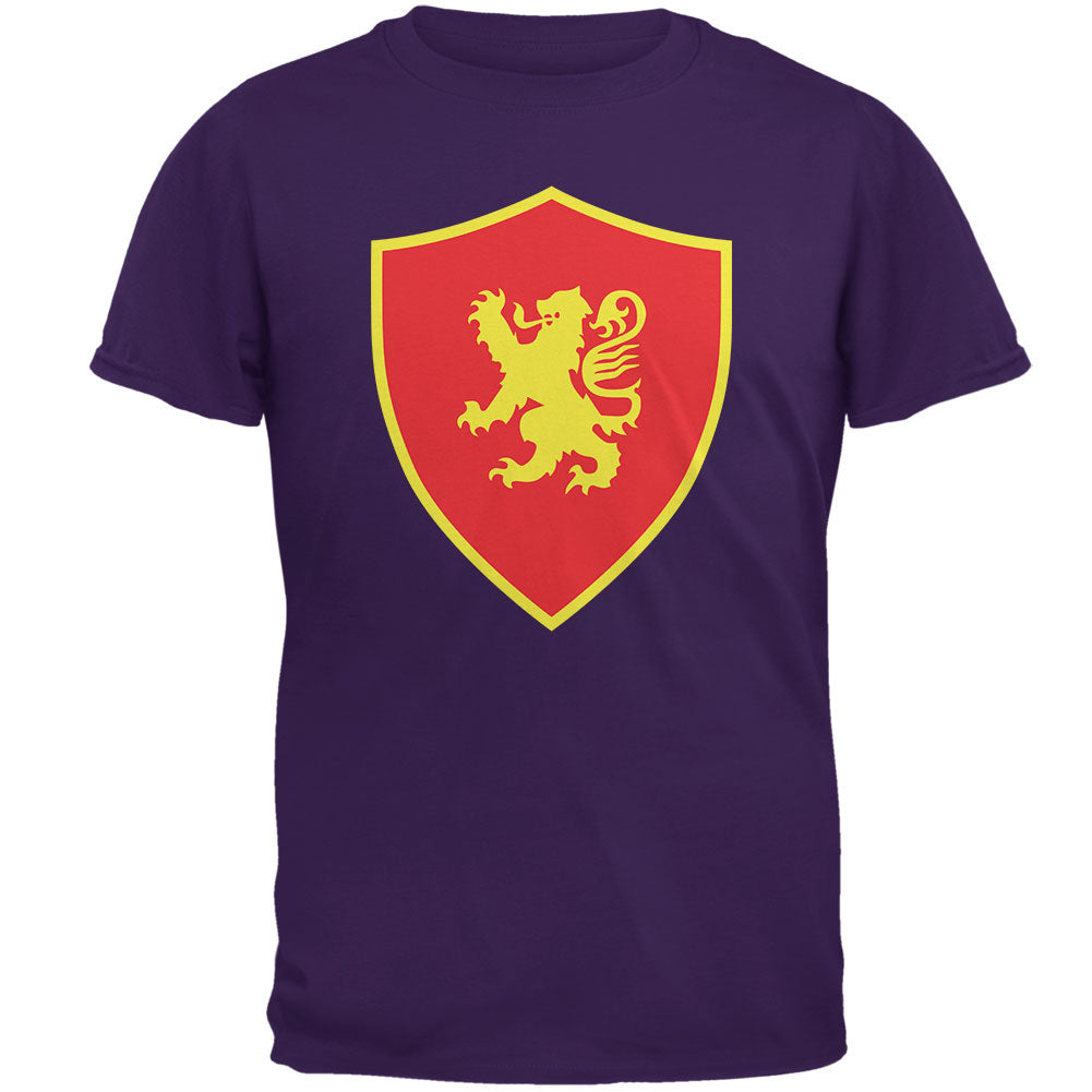 Halloween Knight Shield Costume Rampant Lion Mens T Shirt Men's T-Shirts Old Glory 2XL Purple 