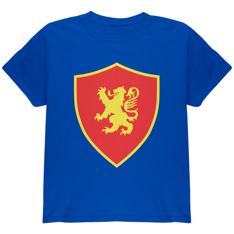 Halloween Knight Shield Costume Rampant Lion Youth T Shirt Youth T-Shirts Old Glory YLG Royal 