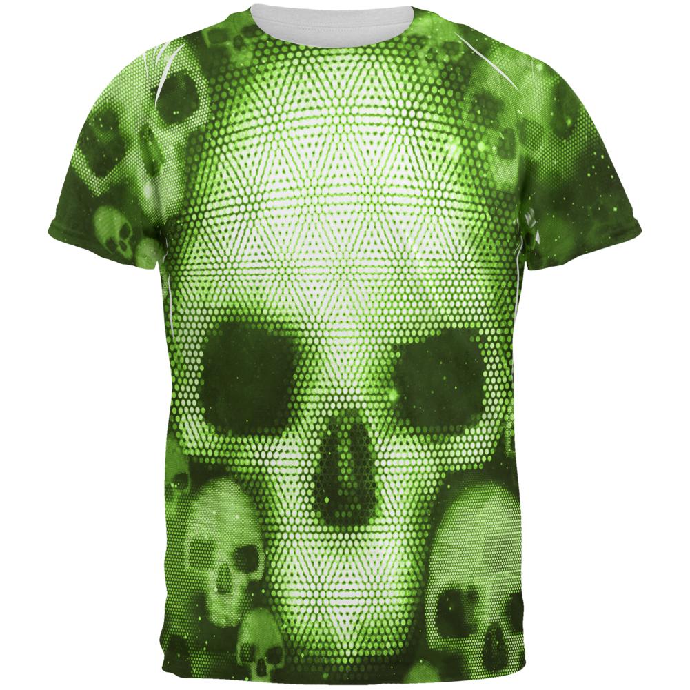 Halloween Cyber Space Alien Skull All Over Mens T Shirt Men's T-Shirts Old Glory 2XL Multi 