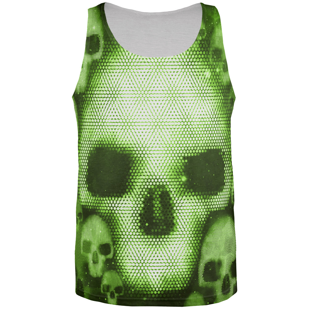 Halloween Cyber Space Alien Skull All Over Mens Tank Top Men's Tank Tops Old Glory 3XL Multi 