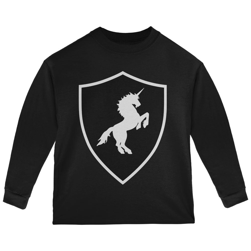Halloween Knight Shield Costume Unicorn Toddler Long Sleeve T Shirt Toddler Long Sleeves Old Glory 2T Black 