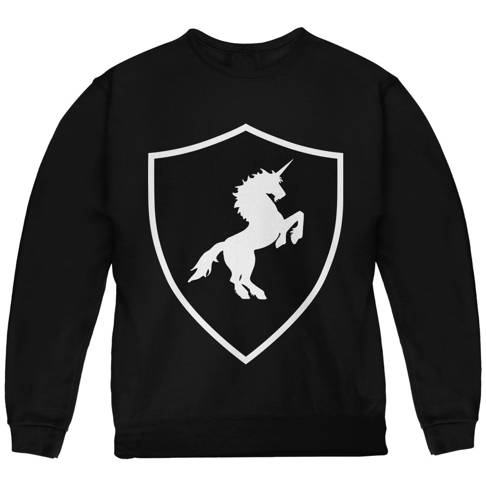 Halloween Knight Shield Costume Unicorn Youth Sweatshirt Youth Sweatshirts Old Glory YLG Black 