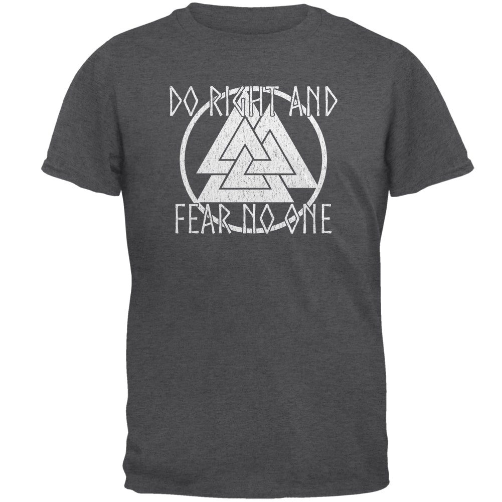 Do Right Fear No One Valknut Viking Odin Mens T Shirt Men's T-Shirts Old Glory 2XL Dark Heather 