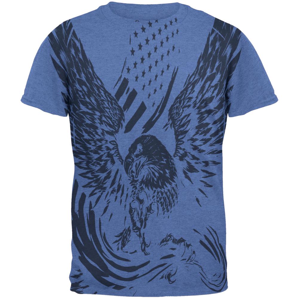 Screaming Eagle American Flag Mens T Shirt Men's T-Shirts Old Glory 2XL Heather Royal 