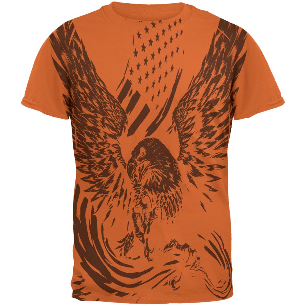 Screaming Eagle American Flag Mens T Shirt Men's T-Shirts Old Glory 2XL Texas Orange 