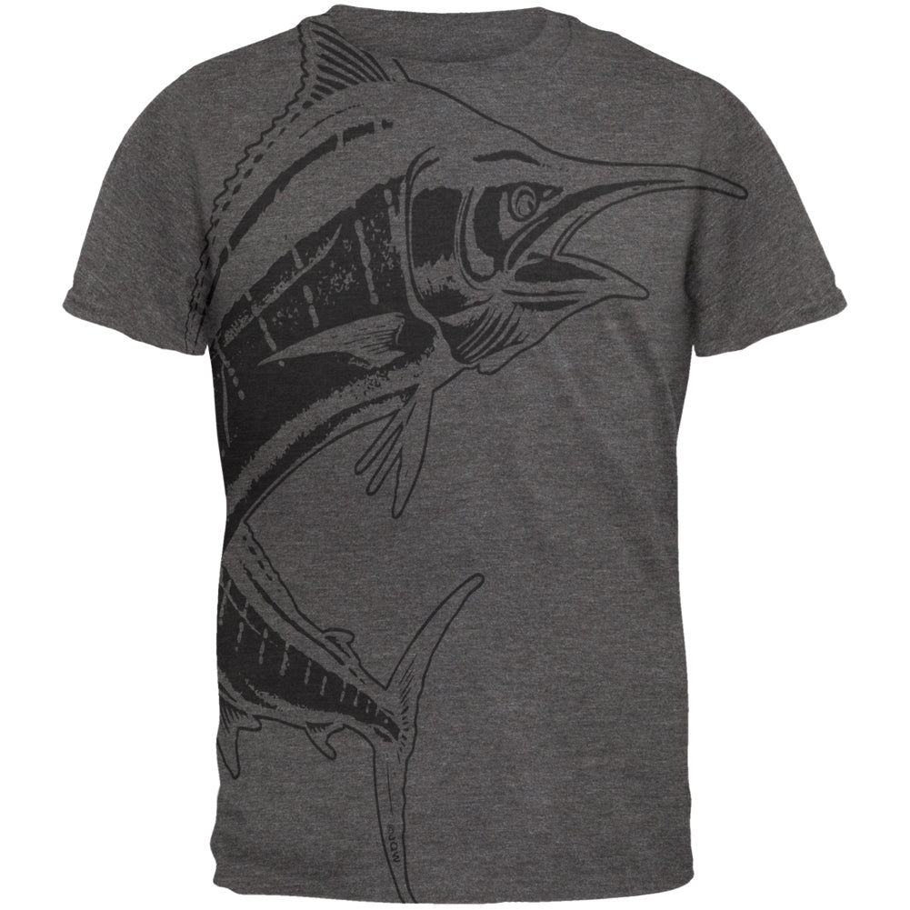 Marlin Deep Sea Predator Mens Soft T Shirt Men's T-Shirts Old Glory 2XL Charcoal Heather 