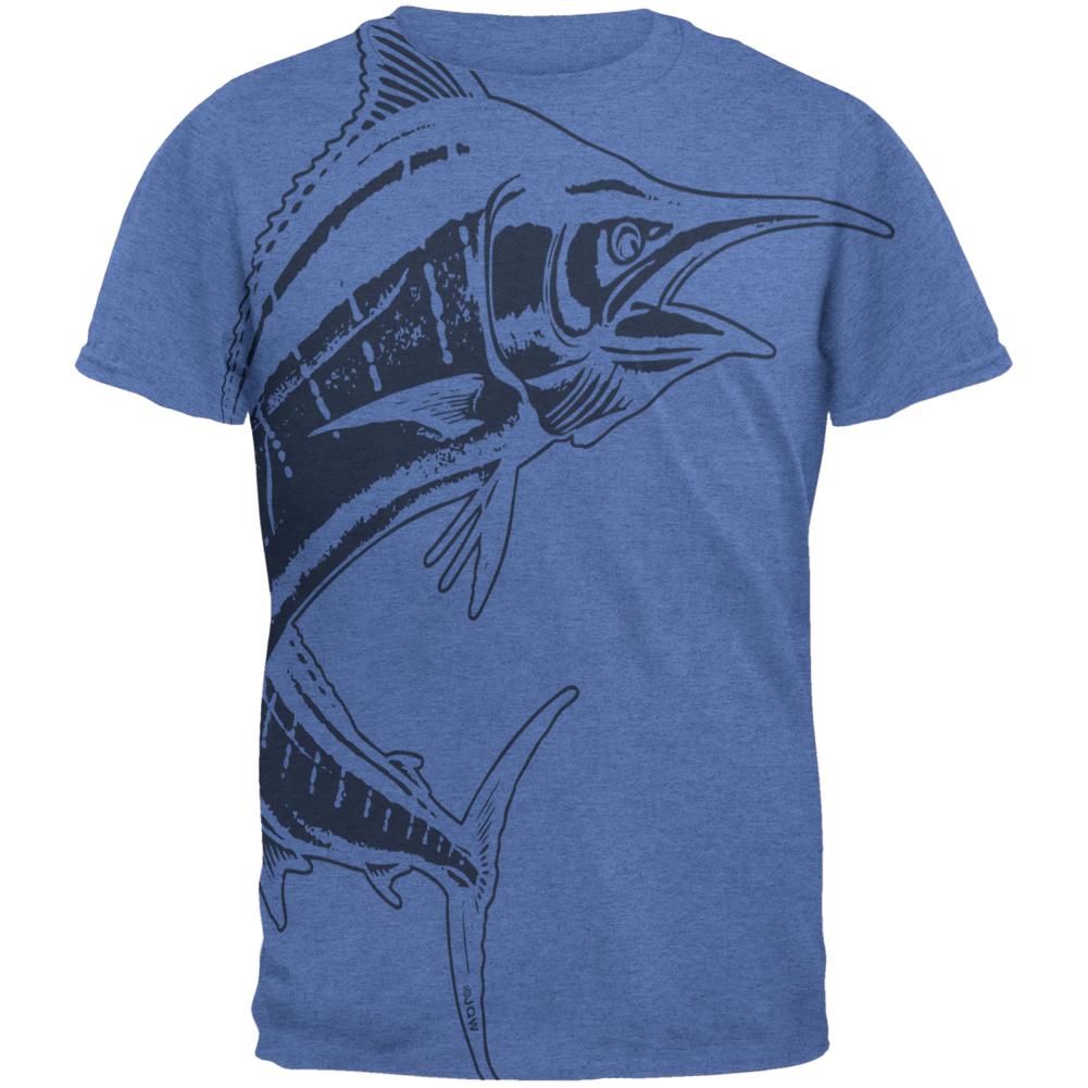 Marlin Deep Sea Predator Mens T Shirt Men's T-Shirts Old Glory 2XL Heather Royal 