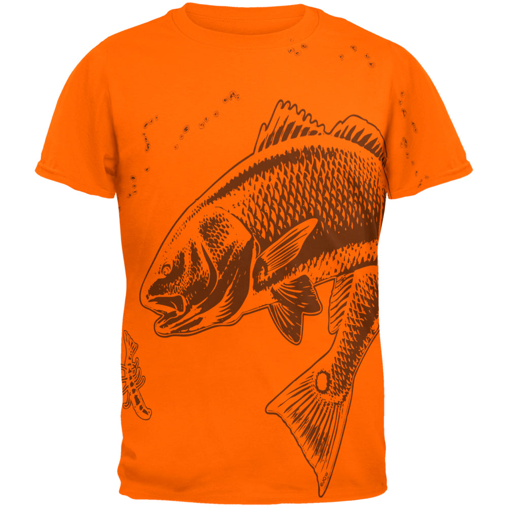 Redfish Red Drum Fish Mens T Shirt Men's T-Shirts Old Glory 2XL Safety Orange 