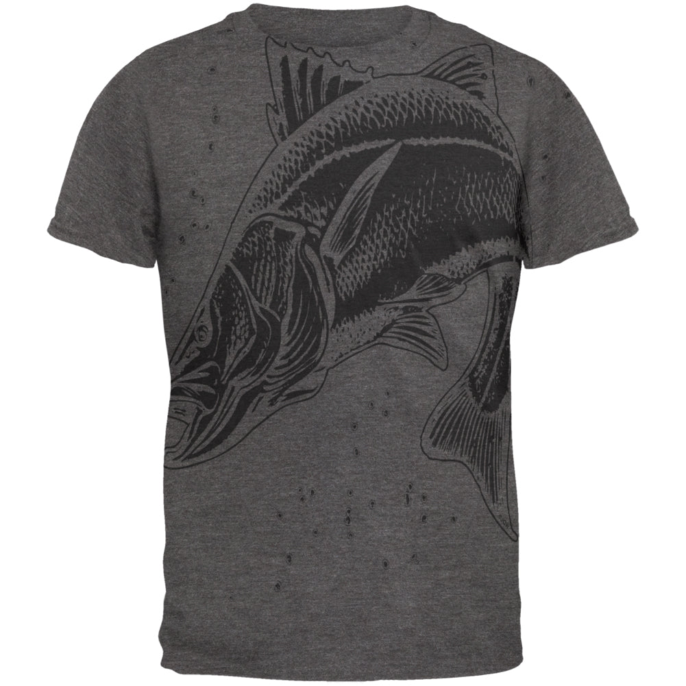 Snook Sergeant Fish Robalo Mens Soft T Shirt Men's T-Shirts Old Glory 2XL Charcoal Heather 