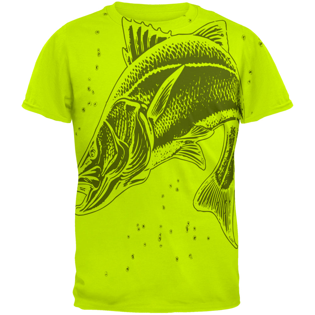 Snook Sergeant Fish Robalo Mens T Shirt Men's T-Shirts Old Glory SM Safety Green 