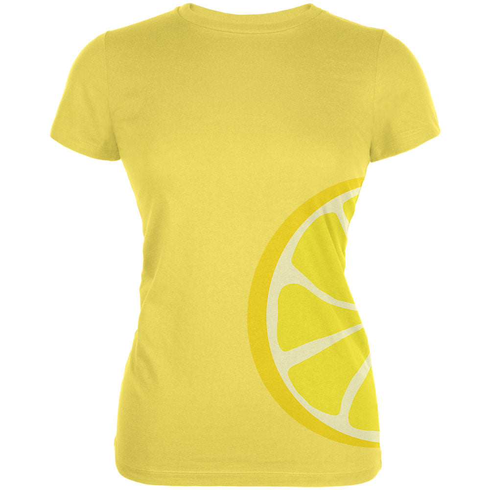 Lemon Slice Costume Juniors Soft T Shirt Juniors T-Shirts Old Glory LG Sunshine 