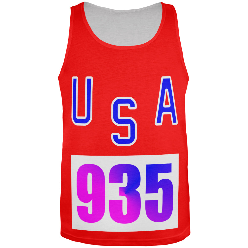 Team Bruce Jenner USA 935 Olympic Costume All Over Mens Tank Top Men's Tank Tops Old Glory 3XL Multi 