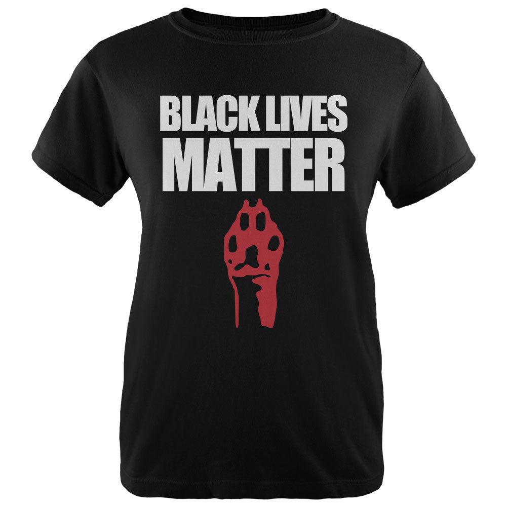 Black Lives Matter Cats And Dogs Black Womens T Shirt Women's T-Shirts Old Glory LG Black 