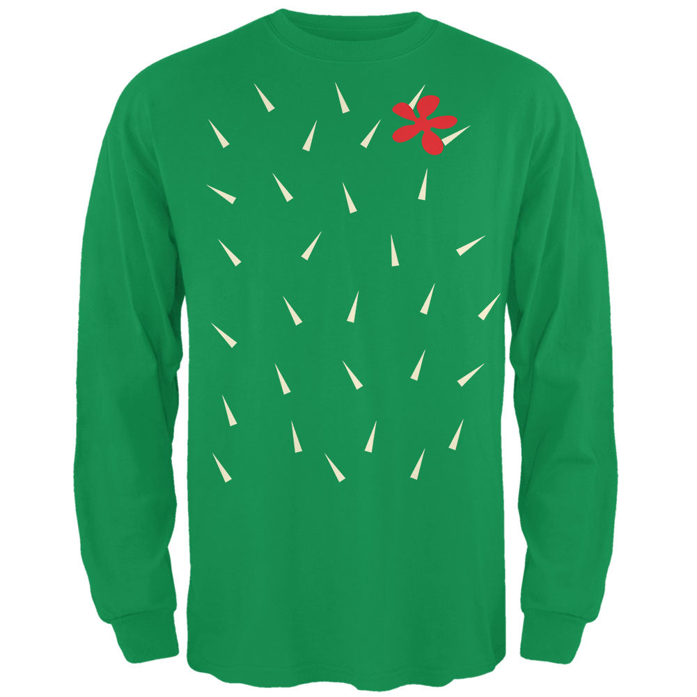 Halloween Cactus Costume Mens Long Sleeve T Shirt Men's Long Sleeves Old Glory 2XL Irish Green 